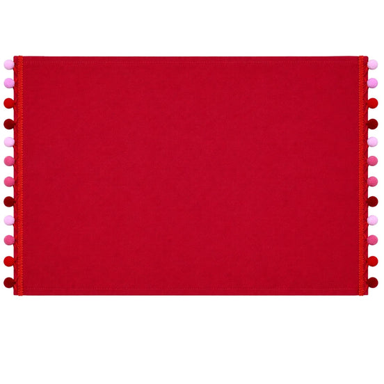 Charlo’s Set of 4 Rectangular Placemats Pom Pom Red 18" x 12"