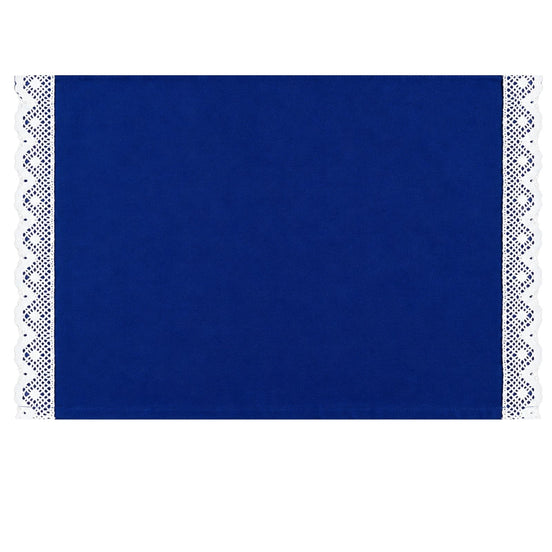 Charlo’s Set of 4 Rectangular Placemats Blue and White Embroidery 18" x 12"