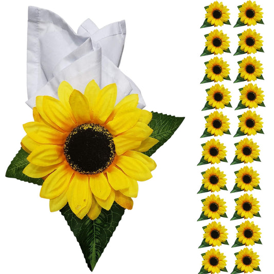 Maison Charlô | Wholesale Set of 20 Sunflower Napkin Rings for party, wedding, shopkeeper, birthday, restaurant
