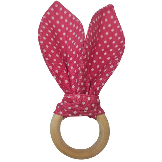 Maison Charlo | Anéis de Guardanapo de Orelhas de Coelhinho Rosa de Bolinhas - Kit com 4 Unidades | Decoração de Mesa de Jantar