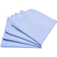 Charlo's Conjunto de 4 Guardanapos de Pano 100% Algodão Listrado Azul 38cm x 38cm Lavável Reutilizável