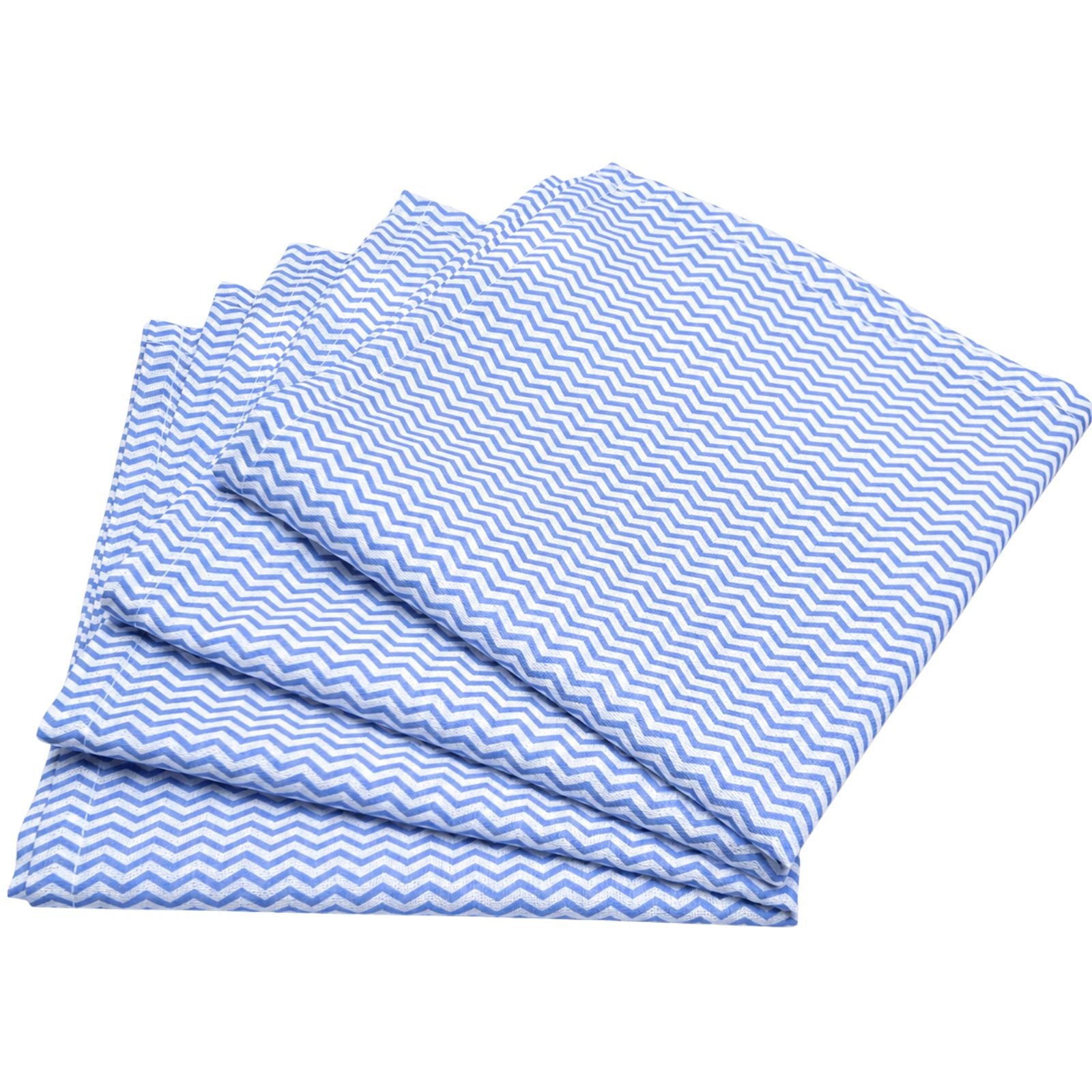 Charlo's Conjunto de 4 Guardanapos de Pano 100% Algodão Listrado Azul 38cm x 38cm Lavável Reutilizável