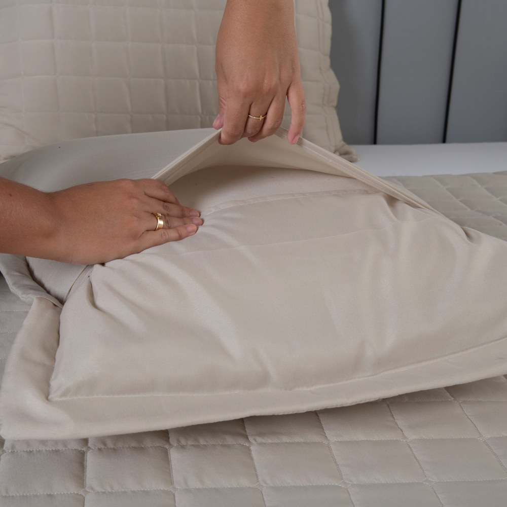 Queen Reversible Quilted Bedspread Set 3 Pieces Sand Beige Soft – 100% Polyester Bedding