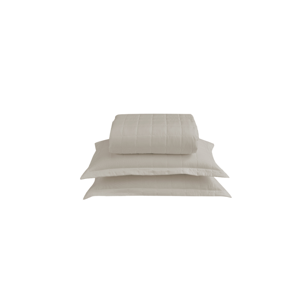Queen Reversible Quilted Bedspread Set 3 Pieces Sand Beige Soft – 100% Polyester Bedding