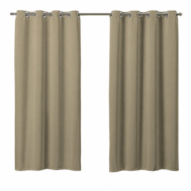 Cortina Basic Blackout Tecido Corta Luz 6,00x2,50m para Varão Simples 5m Bege