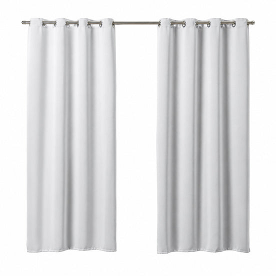 Maison Charlo Basic Blackout Curtains – White – 236 x 98 in – Set of 2 Panels
