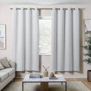 Maison Charlo Basic Blackout Curtains – White – 118 x 98 in – Set of 2 Panels