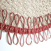Charlo's Set of 2 Red Beige Sustainable Brazilian Jute Liz Round Placemats Sousplat 16