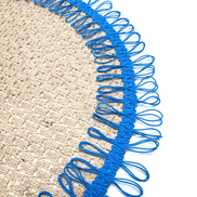 Charlo's Set of 2 Blue Sustainable Brazilian Jute Liz Round Placemats Sousplat 16
