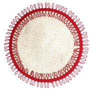 Charlo's Set of 2 Red Sustainable Brazilian Jute Liz Round Placemats Sousplat 16