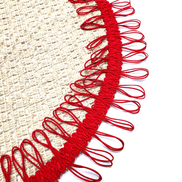 Charlo's Set of 2 Red Sustainable Brazilian Jute Liz Round Placemats Sousplat 16