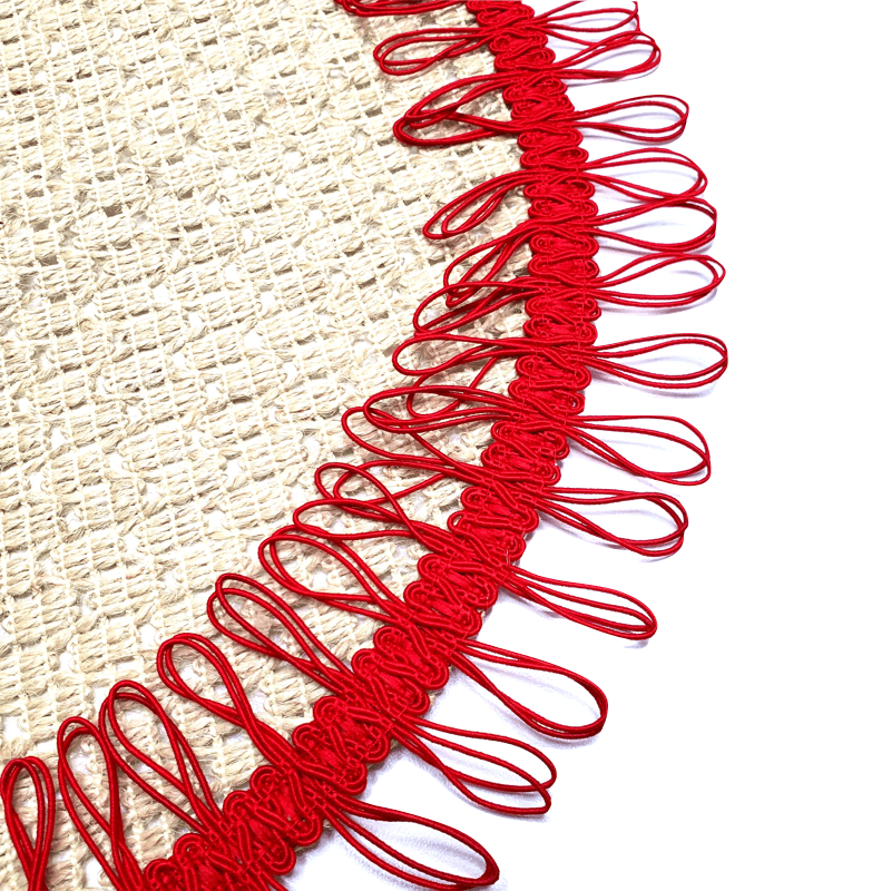 Charlo's Set of 2 Red Sustainable Brazilian Jute Liz Round Placemats Sousplat 16