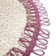 Charlo's Set of 2 Pink Sustainable Brazilian Jute Liz Round Placemats Sousplat 16