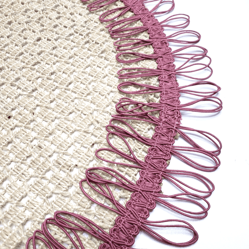 Charlo's Set of 2 Pink Sustainable Brazilian Jute Liz Round Placemats Sousplat 16