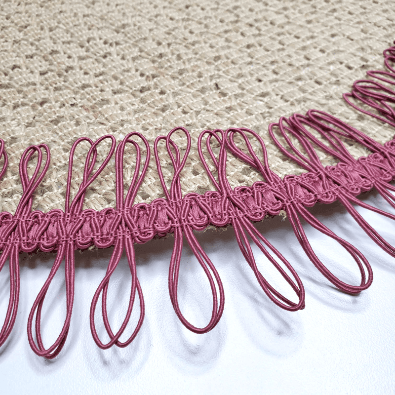 Charlo's Set of 2 Pink Sustainable Brazilian Jute Liz Round Placemats Sousplat 16