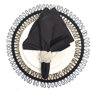 Charlo's Set of 2 Black Sustainable Brazilian Jute Liz Round Placemats Sousplat 16