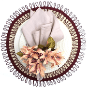 Charlo's Set of 2 Red Wine Sustainable Brazilian Jute Liz Round Placemats Sousplat 16