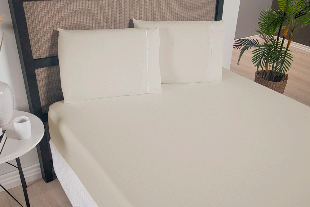 King Bed Sheet Set 3 Pieces Micropercale 300 Thread Count with Fitted Sheet 80 x 76 x 15.7 in – Soft & Elegant Bedding