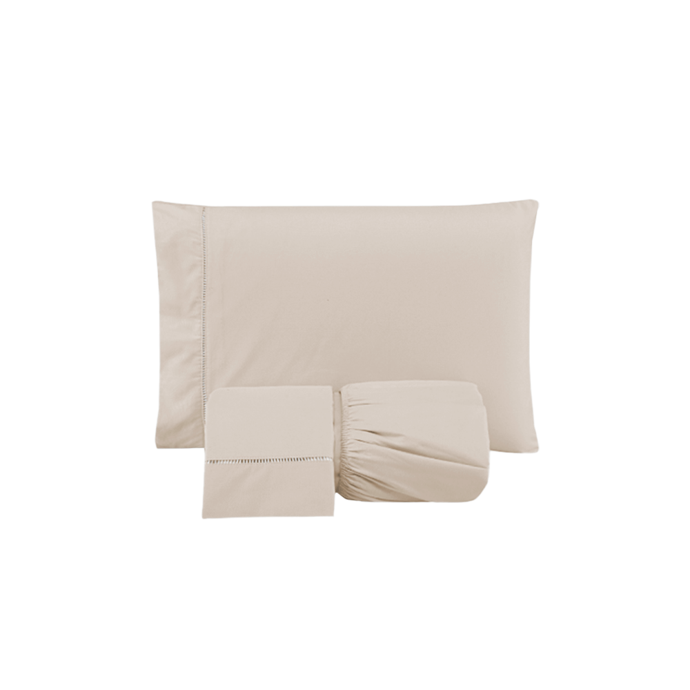 King Bed Sheet Set 3 Pieces Micropercale 300 Thread Count with Fitted Sheet 80 x 76 x 15.7 in – Soft & Elegant Bedding