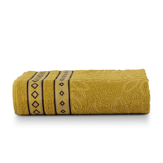 Bloom Cotton Bath Towel 59.1 x 29.5 in – 350 GSM Jacquard Soft Absorbent Towel