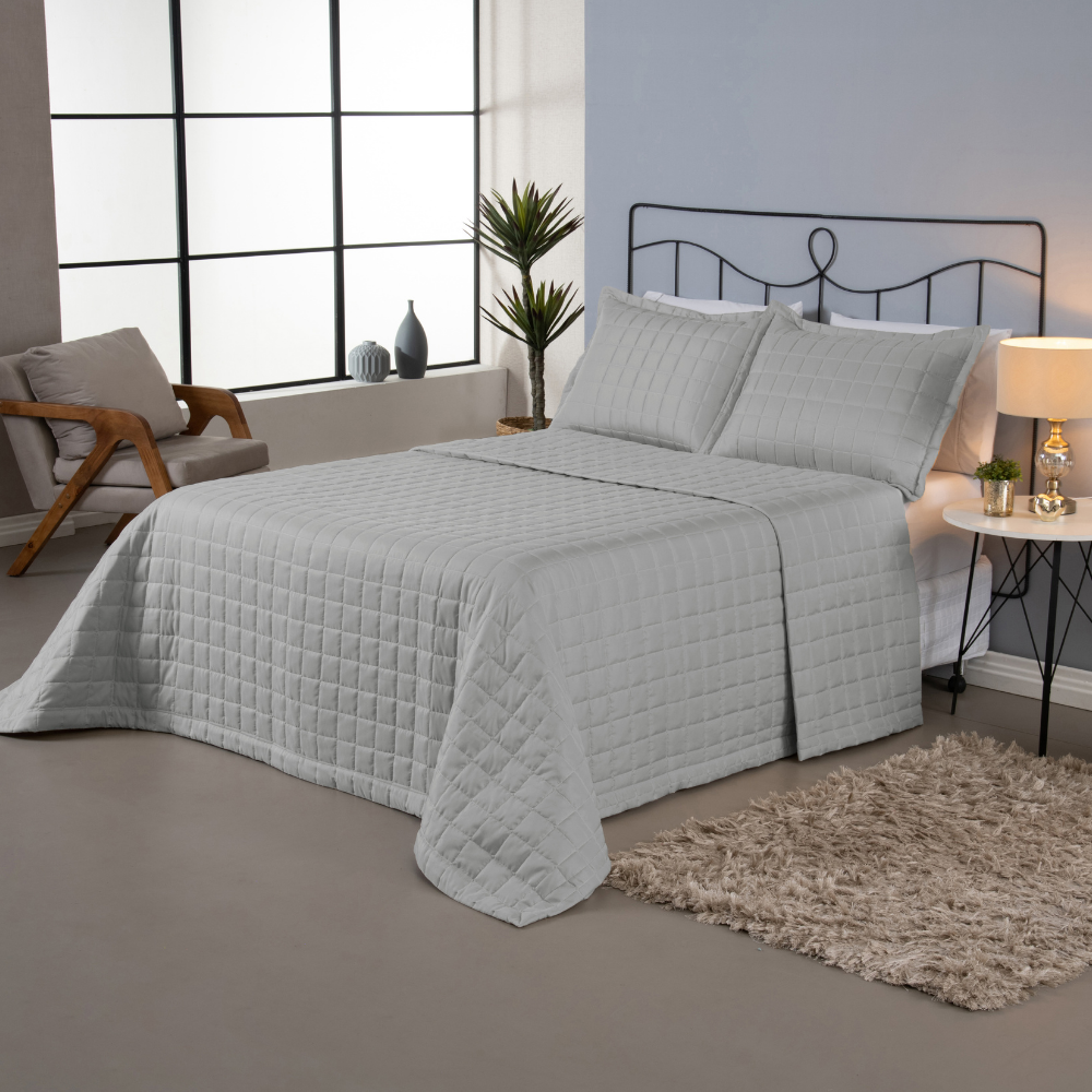 Queen Reversible Quilted Bedspread Set 3 Pieces Sand Beige Soft – 100% Polyester Bedding