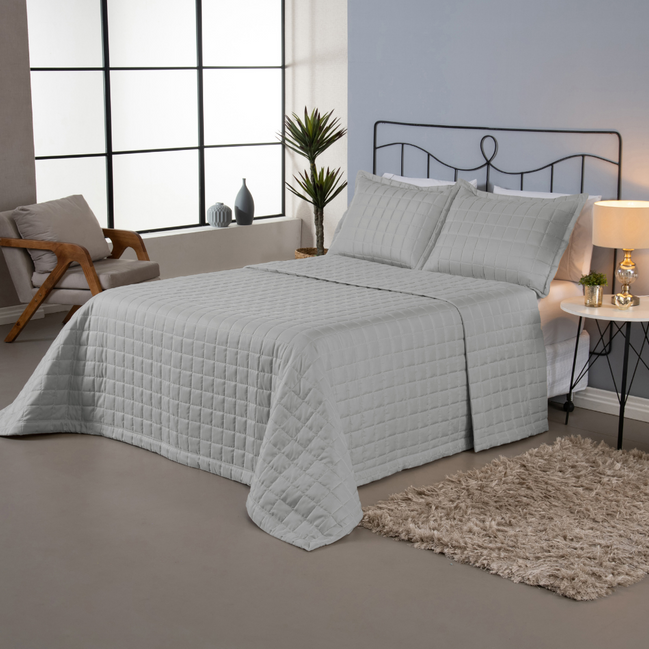 Kit Colcha Matelassê Dupla Face Soft Solteiro 2 Peças 100% Poliéster