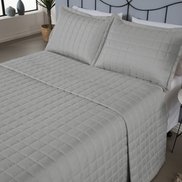 Queen Reversible Quilted Bedspread Set 3 Pieces Sand Beige Soft – 100% Polyester Bedding
