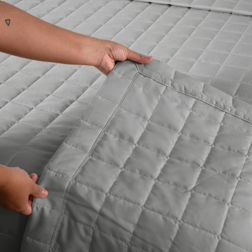 Queen Reversible Quilted Bedspread Set 3 Pieces Sand Beige Soft – 100% Polyester Bedding