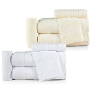 5-Piece Cotton Towel Set White Class – Bath, Hand & Bath Mat 450 GSM Soft Absorbent