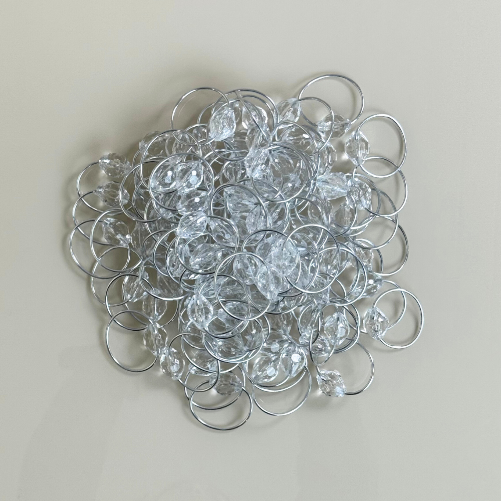 Set of 100 Crystal Napkin Rings – 1.6 x 1.2 in Bulk Elegant Table Decor for Events