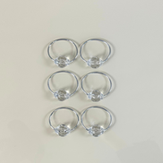 Set of 6 Crystal Napkin Rings – Elegant Acrylic Stone Design 1.6 x 1.2 in Table Decor