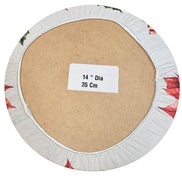 Set of 4 Round Placemats Covers Red Christmas Flower 14