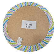 Charlo's Set of 4 Round Placemats Covers Paint ZigZag II 14 Dia inch