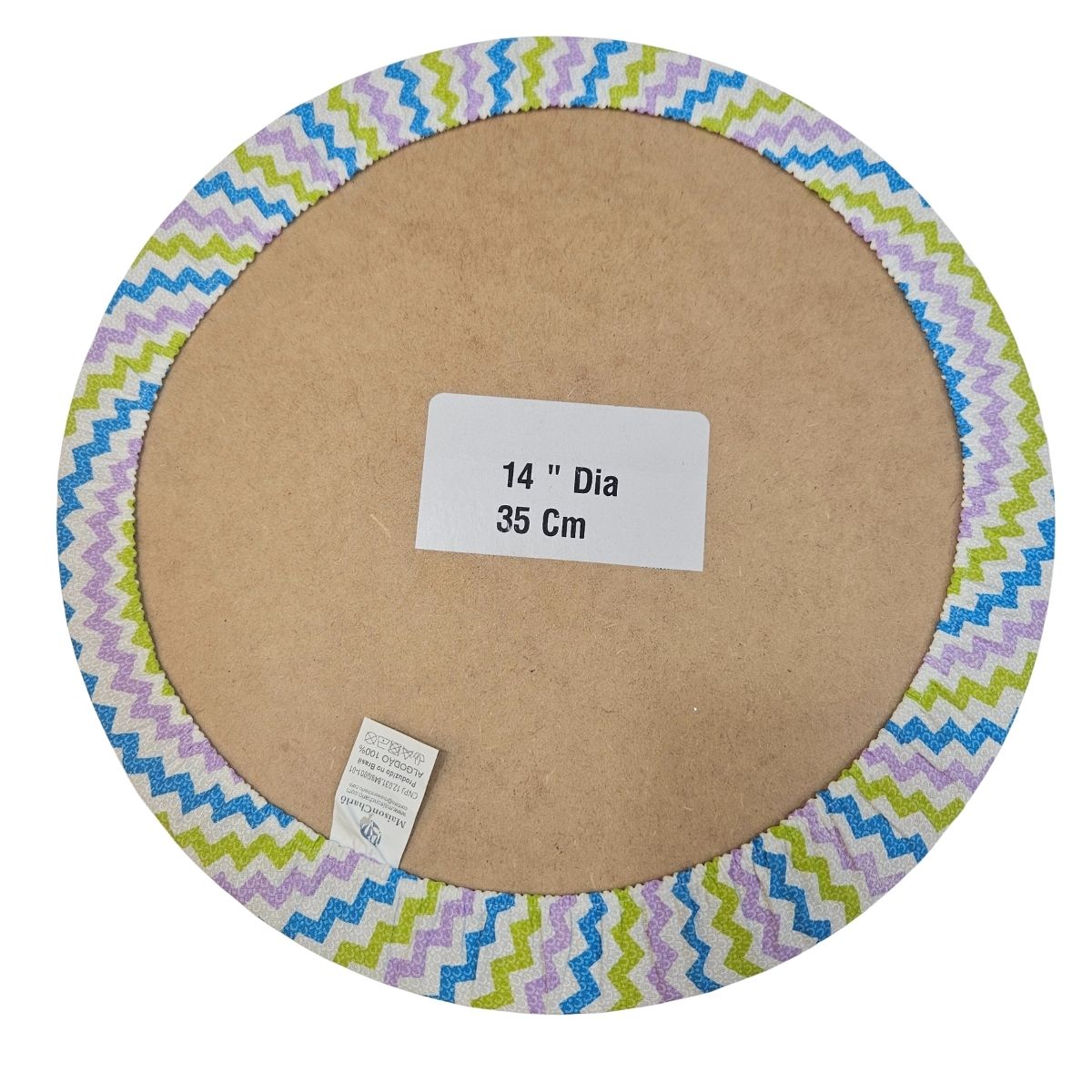 Charlo's Set of 4 Round Placemats Covers Paint ZigZag II 14 Dia inch