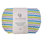 Charlo's Set of 4 Round Placemats Covers Paint ZigZag II 14 Dia inch