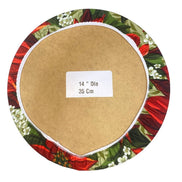 Set of 4 Round Placemats Covers Christmas Big Red Flower Cloth 14