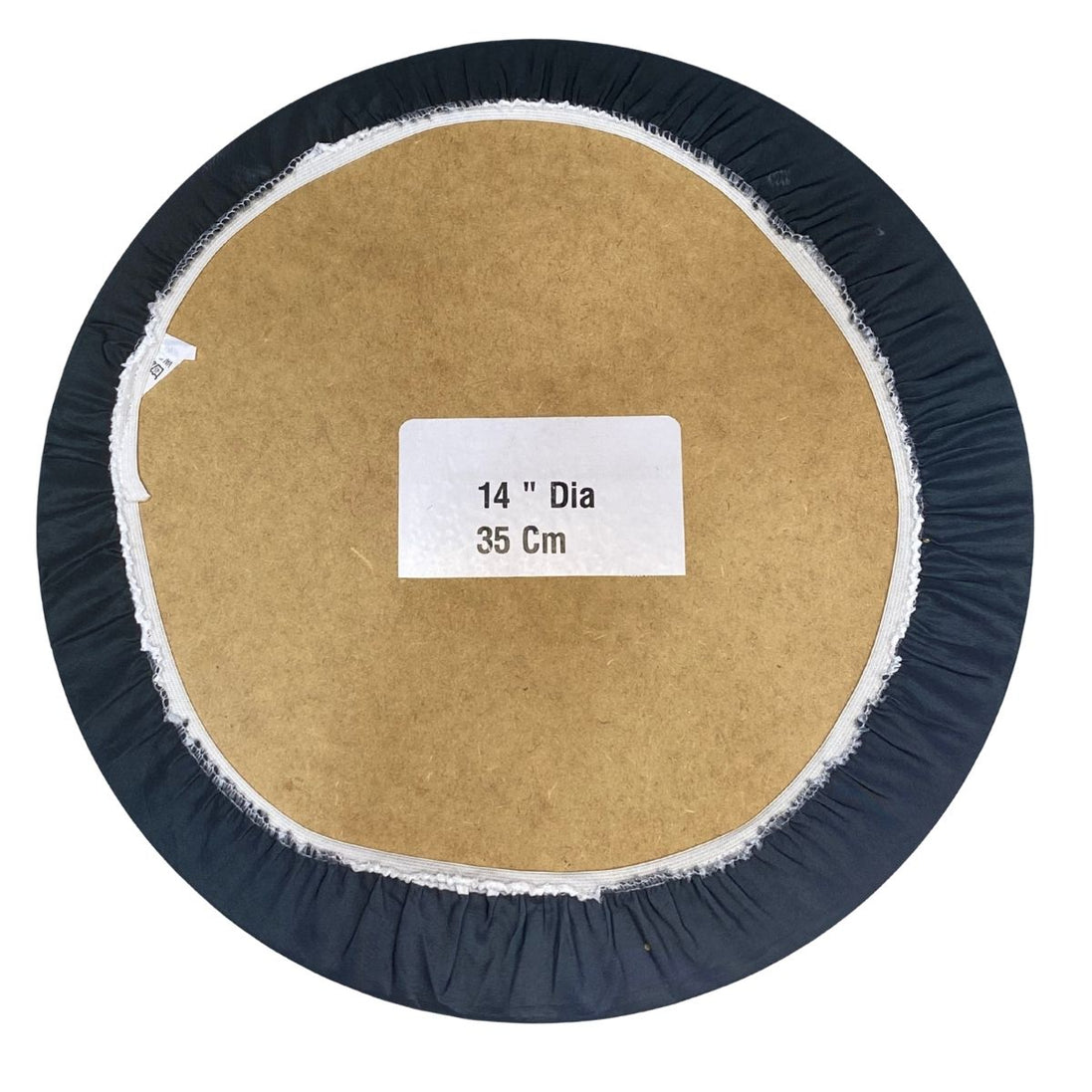 Set of 4 Round Placemats Covers Christmas Happy New Year Cloth 14" Dia  | Black