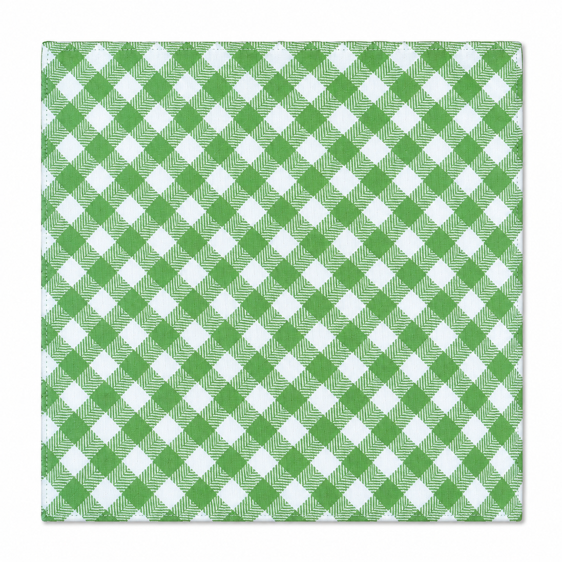 Set of 12 Synthetic Cloths Napkins Farmhouse Green Check 13.8 x 13.8 in
