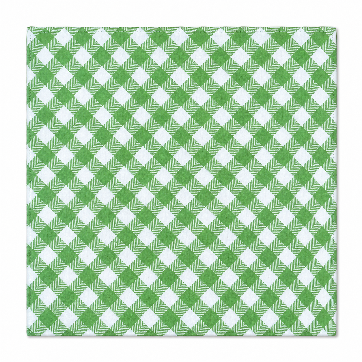 Set of 12 Synthetic Cloths Napkins Farmhouse Green Check 13.8 x 13.8 in