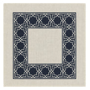 Charlo’s Set of 4 Cloth Blend Napkins Geometric Navy 18