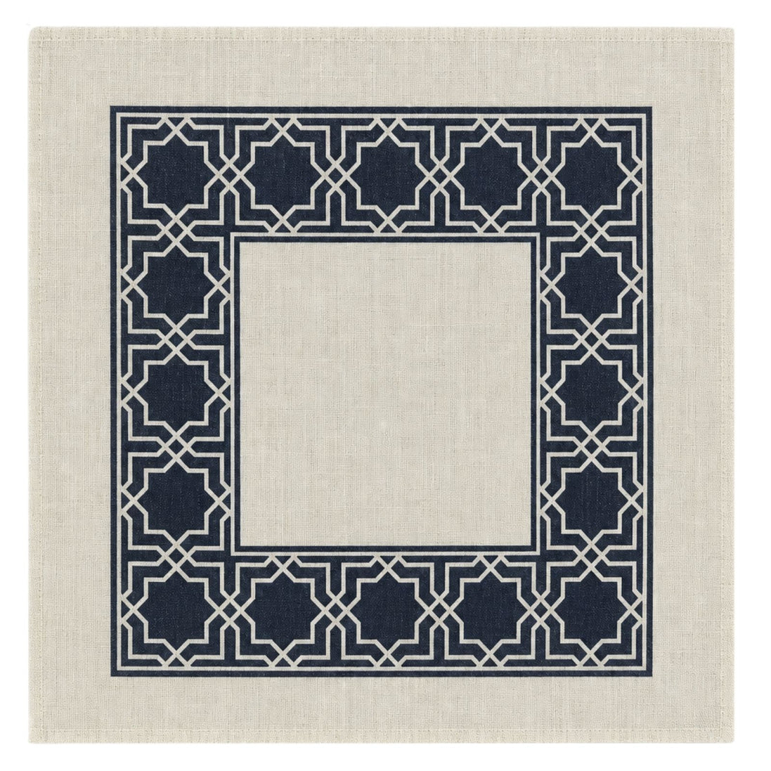 Charlo’s Set of 4 Cloth Blend Napkins Geometric Navy 18" x 18"