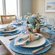 Charlo’s Set of 4 Cloth Napkin Coastal Starfish 18