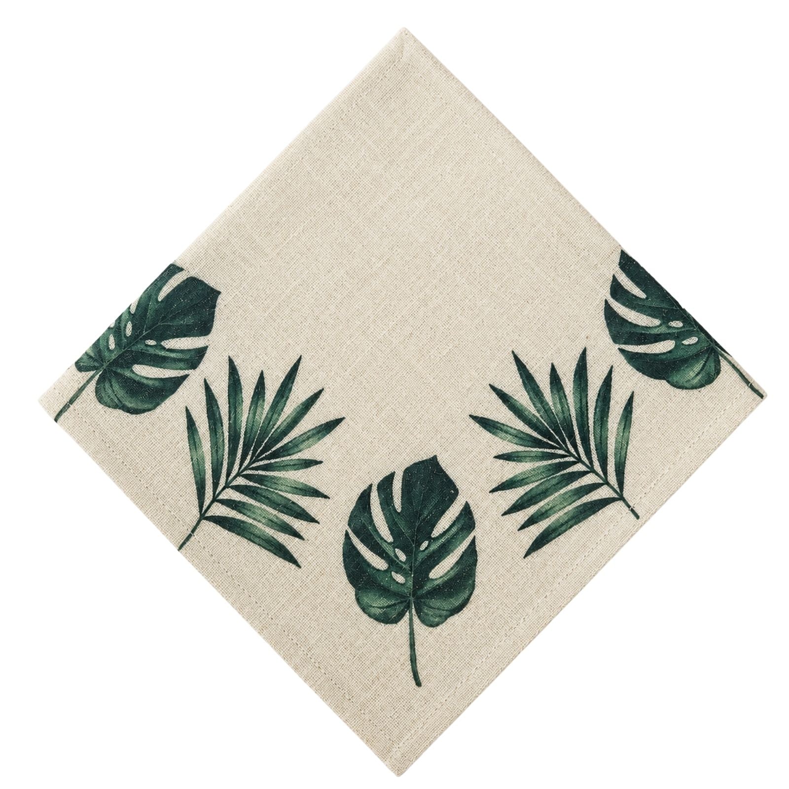 Charlo’s Set of 4 Cloth Napkin Botanical Monstera Leaf 18
