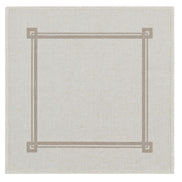 Charlo’s Set of 4 Cloth Napkin Minimalist Taupe Border Linen 18