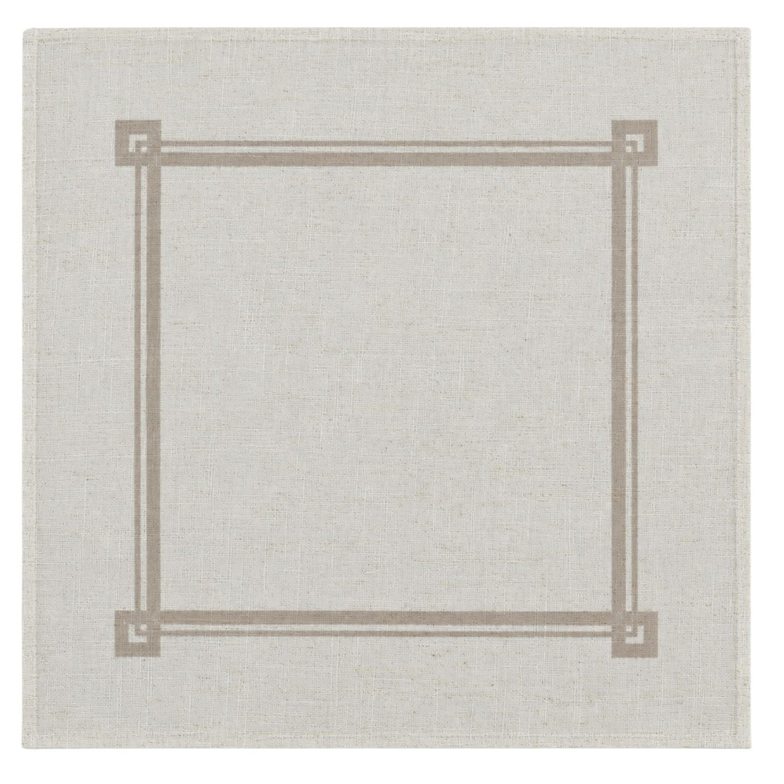Charlo’s Set of 4 Cloth Napkin Minimalist Taupe Border Linen 18" x 18"