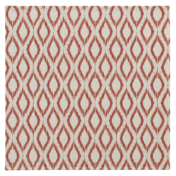 Charlo’s Set of 4 Cloth Napkin Terracotta Geometric Linen Blend 18" x 18"