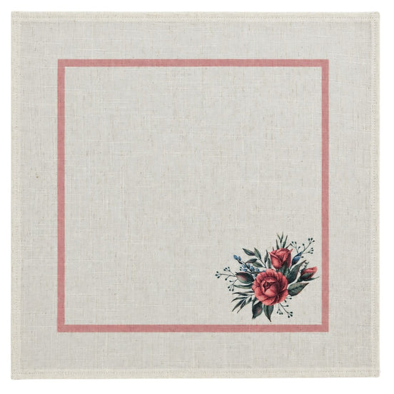 Charlo’s Set of 4 Rosé Floral Cloth Napkins Blend 18" x 18"