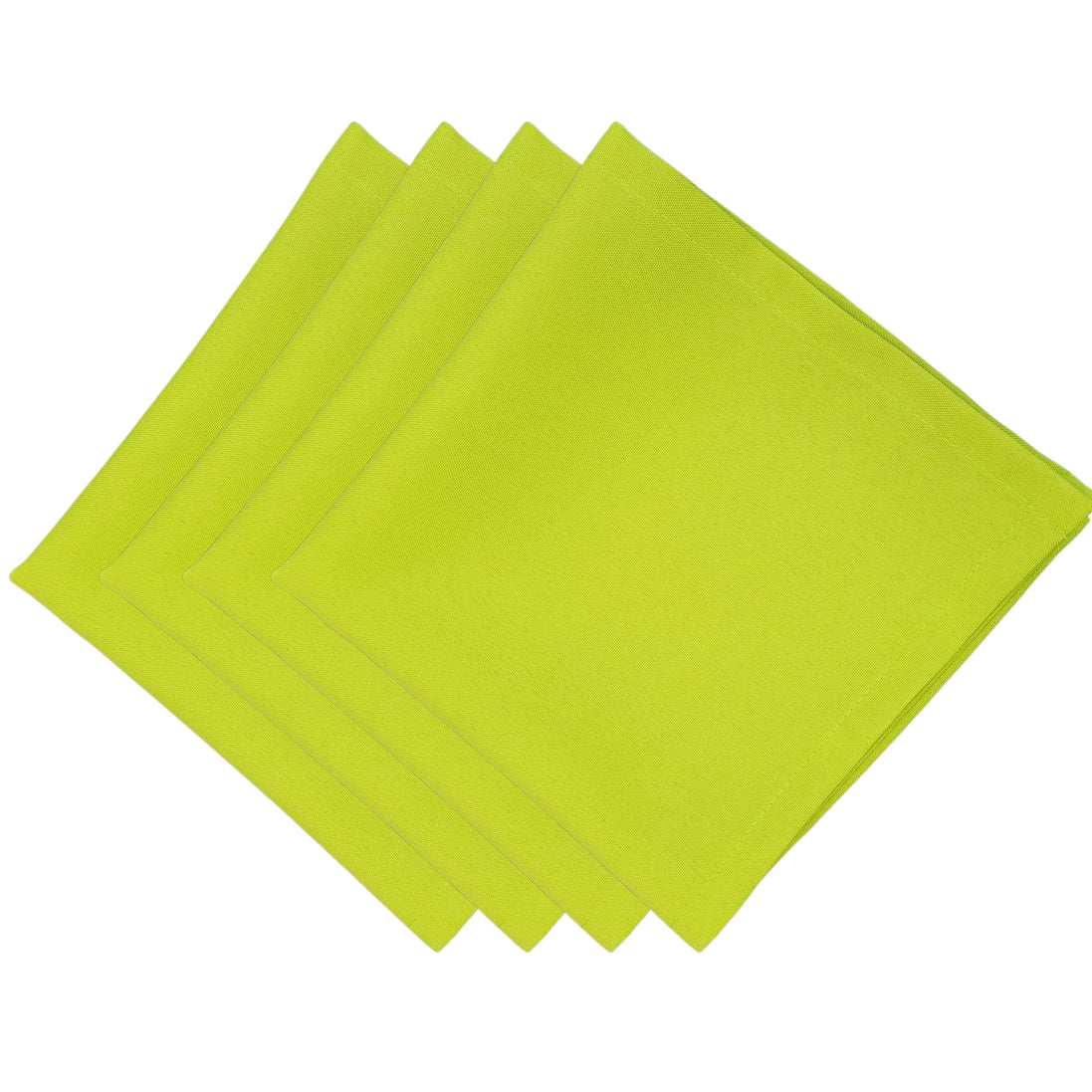 Charlo's Synthetic Cloth Napkins Set of 4 Solid Lemon Green 16" by 16"