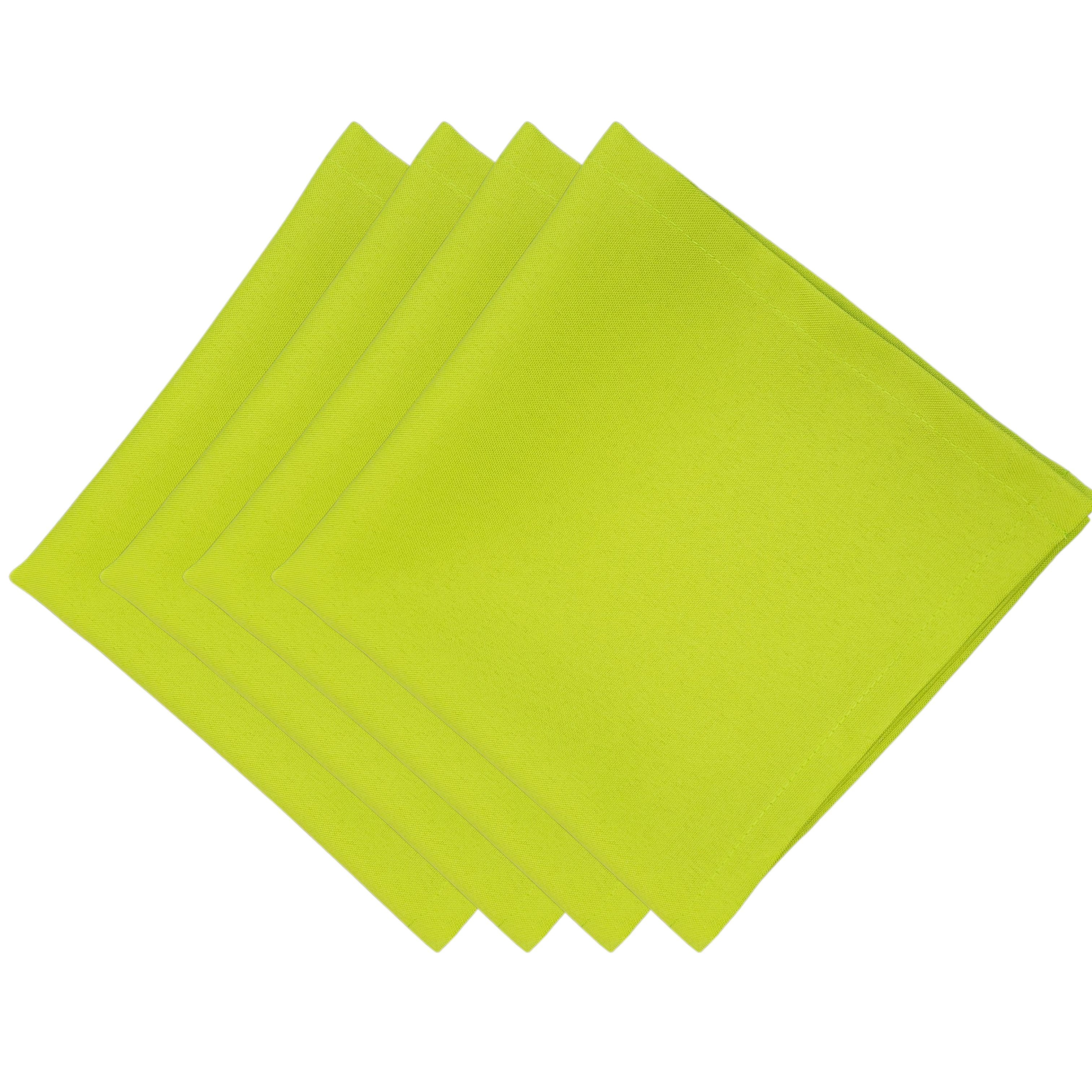 Charlo's Synthetic Cloth Napkins Set of 4 Solid Lemon Green 16