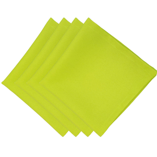 Charlo's Synthetic Cloth Napkins Set of 4 Solid Lemon Green 16" by 16"